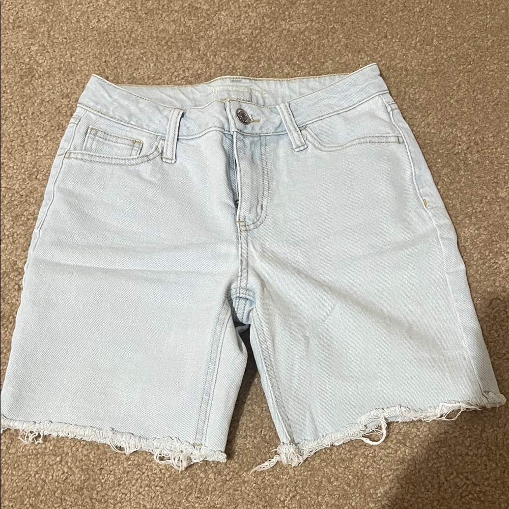 wild fable Light Blue Frayed Hem Denim Shorts